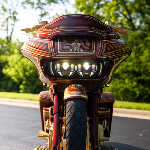 Custom Road Glide from DD Custom Cycles featuring our Dual Visionz LED Headlight